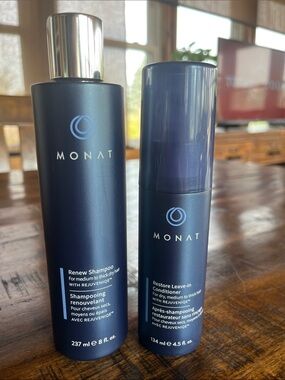 MONAT Renew Shampoo & Restore Leave-In Conditioner Set — Navy Blue